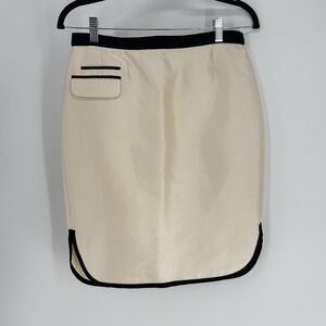 J Crew Collection Ivory Silk & Wool Tuxedo Skirt Womens 4
